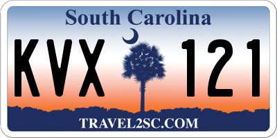 SC license plate KVX121