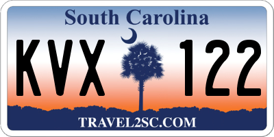 SC license plate KVX122