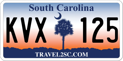 SC license plate KVX125
