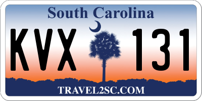 SC license plate KVX131