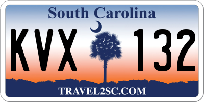 SC license plate KVX132
