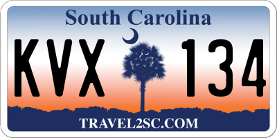 SC license plate KVX134