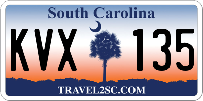 SC license plate KVX135