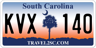 SC license plate KVX140