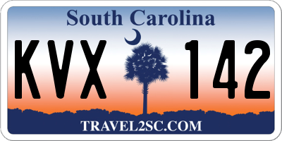 SC license plate KVX142