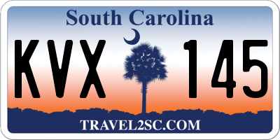 SC license plate KVX145