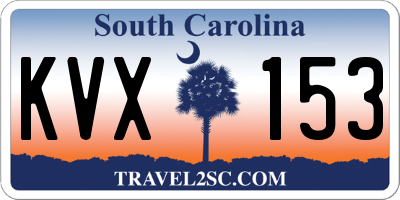 SC license plate KVX153