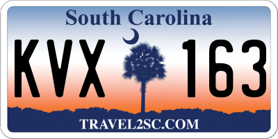 SC license plate KVX163