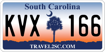 SC license plate KVX166