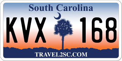 SC license plate KVX168