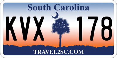 SC license plate KVX178