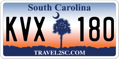 SC license plate KVX180
