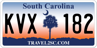 SC license plate KVX182