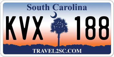 SC license plate KVX188