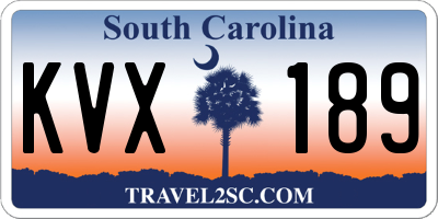 SC license plate KVX189