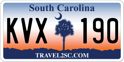 SC license plate KVX190