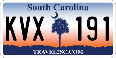 SC license plate KVX191