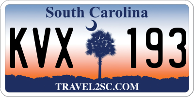 SC license plate KVX193