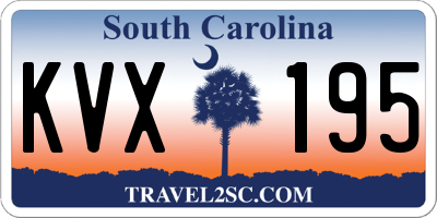 SC license plate KVX195