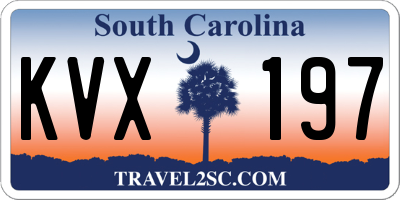 SC license plate KVX197