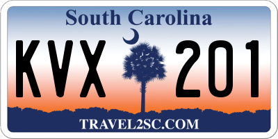 SC license plate KVX201