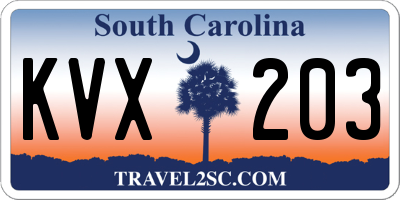 SC license plate KVX203