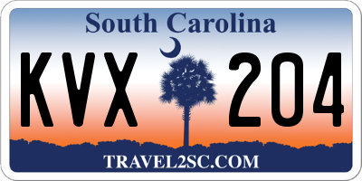 SC license plate KVX204