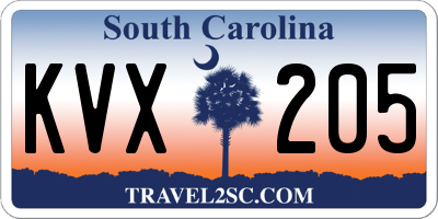 SC license plate KVX205