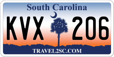 SC license plate KVX206