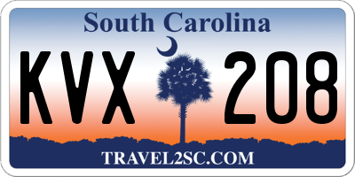 SC license plate KVX208