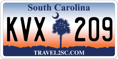 SC license plate KVX209