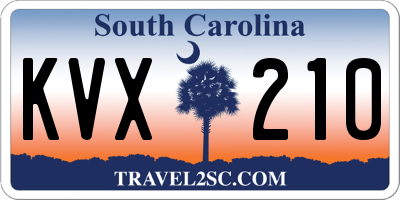 SC license plate KVX210