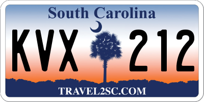 SC license plate KVX212