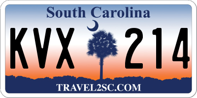 SC license plate KVX214