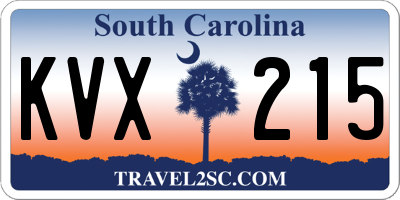 SC license plate KVX215