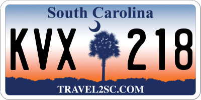 SC license plate KVX218