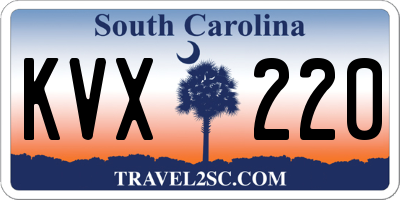 SC license plate KVX220