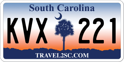 SC license plate KVX221
