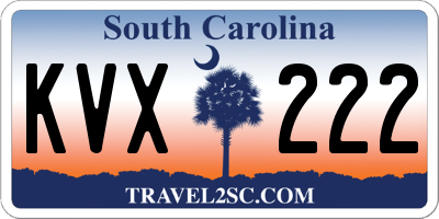 SC license plate KVX222