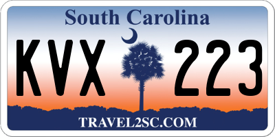 SC license plate KVX223