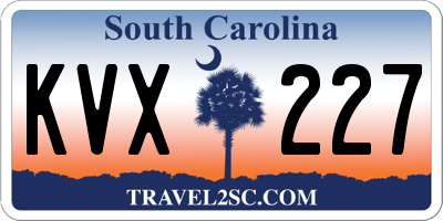 SC license plate KVX227