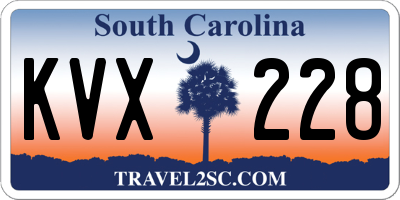 SC license plate KVX228
