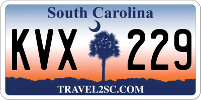 SC license plate KVX229