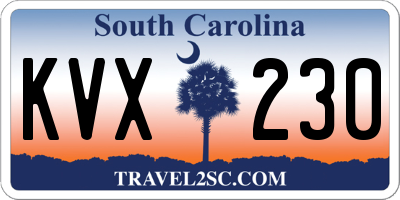 SC license plate KVX230
