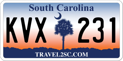 SC license plate KVX231