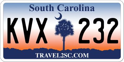 SC license plate KVX232
