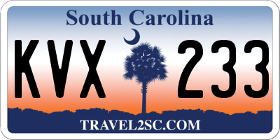 SC license plate KVX233