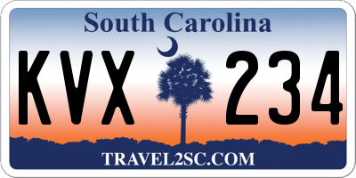 SC license plate KVX234