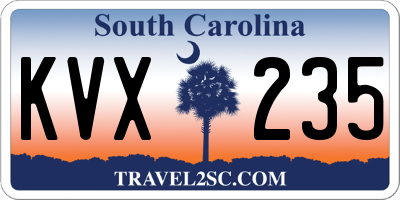 SC license plate KVX235