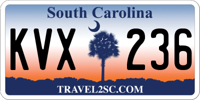 SC license plate KVX236